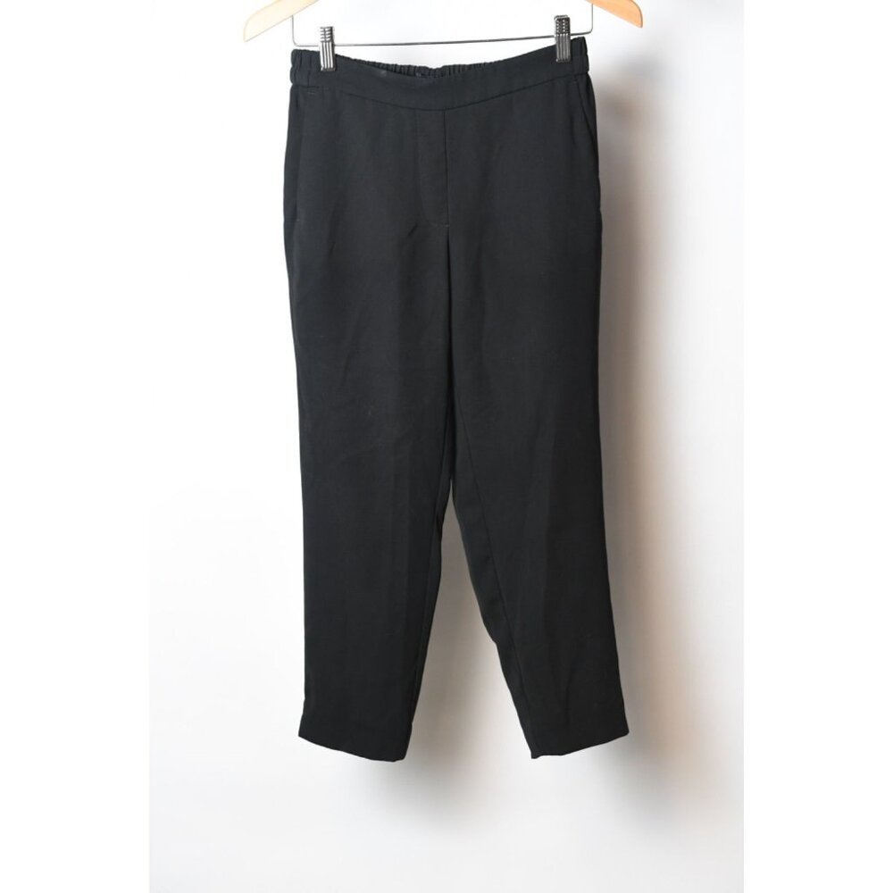 J.Crew Jamie Pant Womens Black Pull-On Elastic Waist Cropped Dress Pants Size 4P